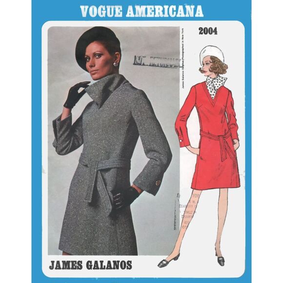 Vintage 1960s MOD Dress Vogue Americana 2004James Galanos Sewing Pattern Sz 10 - Picture 1 of 2